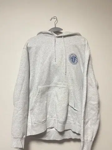 HUF 그레이 후드 부착 후드티