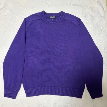 90s USA제 LANDS' END 코튼 니트 퍼플네이비