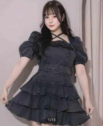 피움 pium 티어드 프릴 미니 원피스