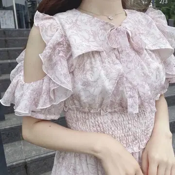 evelyn 롱 원피스 롱 원피스 에블린 오리지널 꽃무늬 OP 꽃무늬