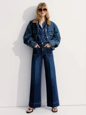 H&M 와이드 하이 데님 32