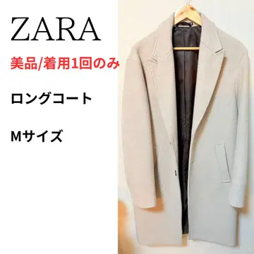 [ 새상품급 ] ZARA 체스터 코트 M 화이트 베이지 롱 코트