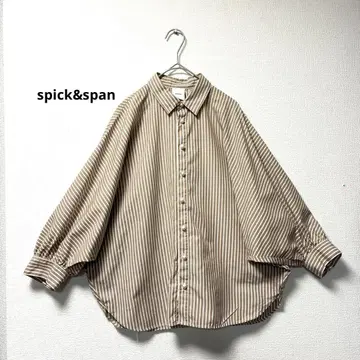 Spick & Span 스트라이프 돌먼 슬리브 5부 소매 셔츠