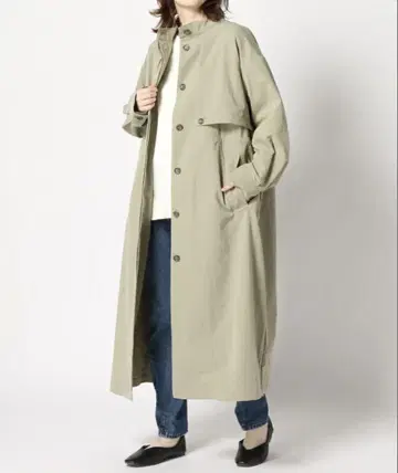 [ 미사용 새상품 ] 스탠드 카라 트렌치코트