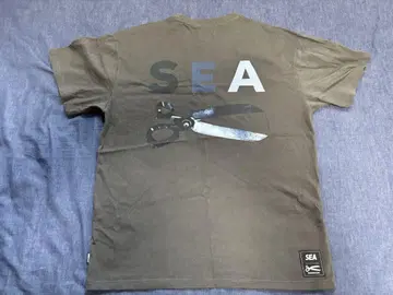 DENHAM WIND AND SEA 한정판 콜라보 T셔츠 M 카키 덴함