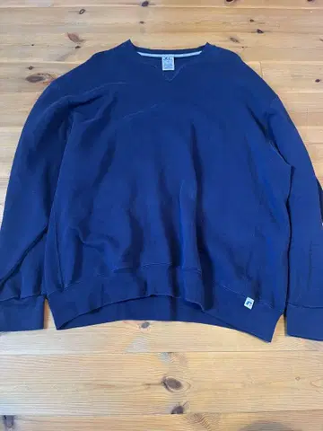 레어 00sRussell 러셀 무지 맨투맨 플레인 네이비 XXL