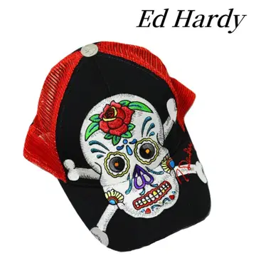 에드하디 Ed Hardy 스컬 자수 캡