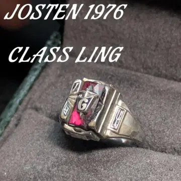 빈티지 1976 JOSTEN 클래스 반지 실버 925 루비 레드