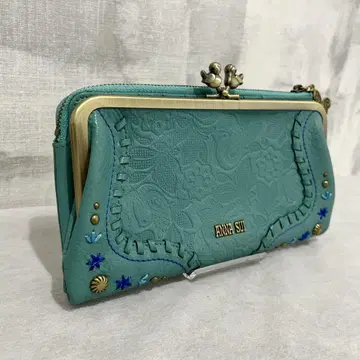[ 고품질 ] ANNA SUI 장지갑 하밍 가마구치 그린