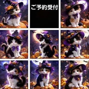 소수 한정판 패널 2 할로윈 고양이 패널 원단 핸드메이드