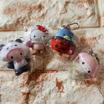 산리오 치비토모 키링 세트 마이멜로디 키티 팬더 랏코 벌레