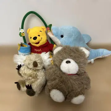 푸우, 코알라, 돌고래, 곰 봉제 인형 세트
