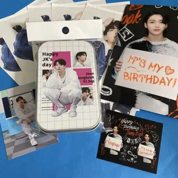 BTS 정국 생일 기념 캔 케이스 사진 스티커 메모 한국제