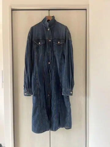 DRIES VAN NOTEN 롱 데님 셔츠 자켓