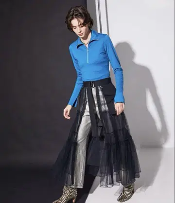 Tulle Tiered Belt Skirt/튤 티어드 벨트 스커트