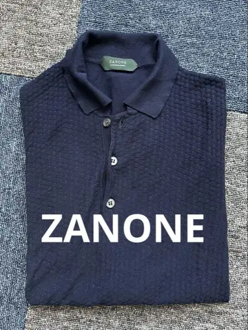 ZANONE 니트 피케 셔츠 size 46 (일본 S) 네이비 긴팔