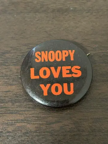 스누피 캔뱃지 60년대 빈티지 SNOOPY LOVES YOU