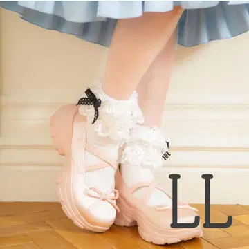 미나카타 유이 리본 포함 핑크 통굽 신발 LL