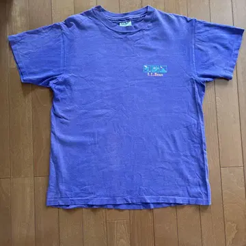 LLbean 80s 싱글 스티치 t셔츠 보라색 빈티지