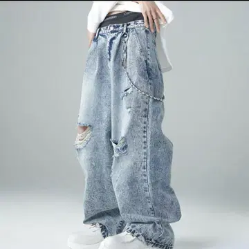 ADRER 빈티지 메이크 와이드 테이퍼드 데님