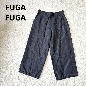 FUGAFUGA 데님 팬츠 린넨 혼방 드로스트 디자인 포켓 일본제