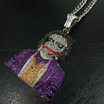 조커 펜던트 목걸이 지르코니아 실버 체인