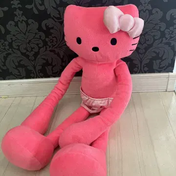산리오 헬로키티 손길이 발길이 핑크 빅 봉제 인형 마사지기