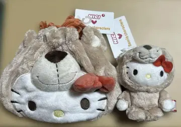 NICI 산리오 헬로키티 x 러브베어 페이스 파우치 마스코트 키링