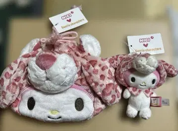 NICI 니키 산리오 마이멜로디 x 핑크 레오파드 페이스 파우치 새상품
