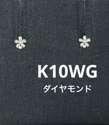 [ 거의 미사용 ] k10 WG 다이아몬드 꽃 귀걸이