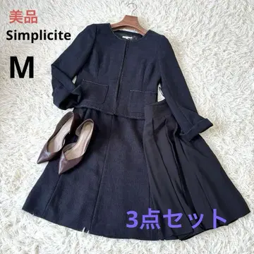 새상품급 심플리시티 세레모니 스커트 수트 3세트 M 네이비