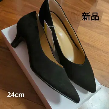 [ 새상품 ] 스웨이드 느낌 펌프스 24cm 블랙 글로벌 워크