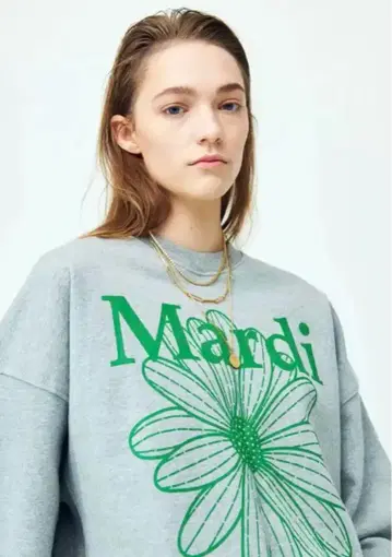 Mardi 플라워 프린트 트레이닝복 그레이