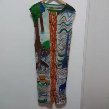 TSUMORI CHISATO 올 패턴 슬리브리스 무릎 기장 원피스