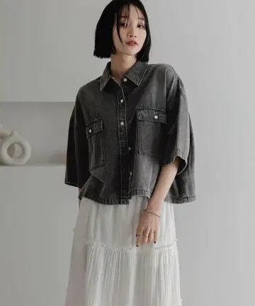 데님 셔츠 (차콜 그레이) 로리즈팜