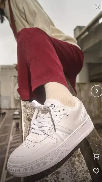 Lacoste 화이트 로우컷 스니커즈 라코스테 24cm