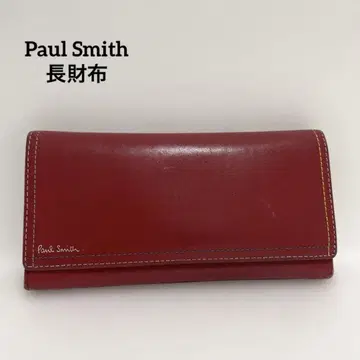 [ Paul Smith ] 폴스미스 가죽 장지갑 빨간색 레드 더블 스티치