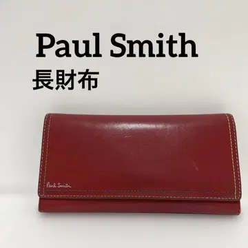 [ Paul Smith ] 폴스미스 가죽 장지갑 빨간색 레드 더블 스티치