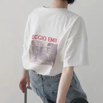 포토 프린트 반팔 티셔츠