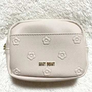 MARYQUANT 심플 엠보싱 데이지 미니 파우치 베이지 마리콴트