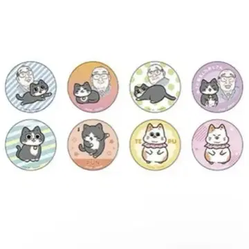 고양이로 환생한 아저씨 캔뱃지 (8개입 BOX) 고양이 아저씨 푼짱