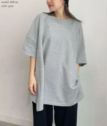 [ PICHI ] 오버 사이즈 돌먼 T셔츠 그레이