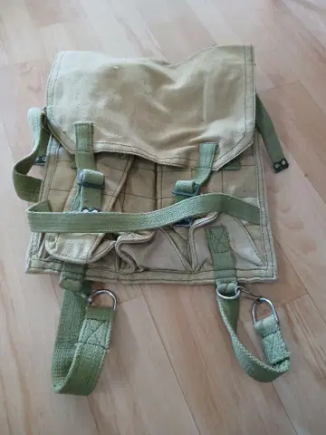 빈티지 실물 루마니아군 린넨 백팩 가방 부시크래프트