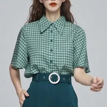 코인 세탁소에서 흐르는 음악 Tnewties 하운드투스 체크 패턴 셔츠