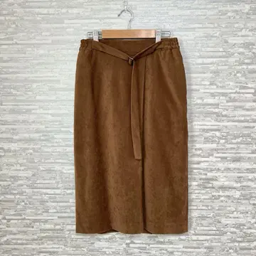 어반 리서치 스웨이드 느낌 카멜 타이트 스커트 택 포함 새상품