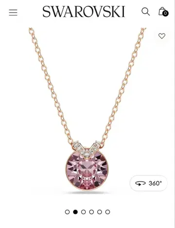SWAROVSKI BellaV 핑크 라운드 펜던트 목걸이 미사용 새상품
