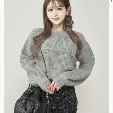 다리치 로고 와플 니트탑 (GRY/FREE)