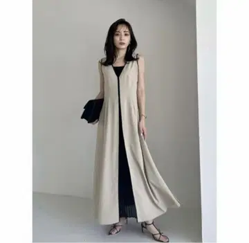 anuans 바이컬러 파이핑 디자인 원피스