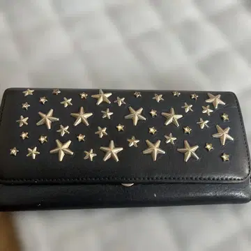 별 모양 스터드 블랙 장지갑 Jimmy Choo