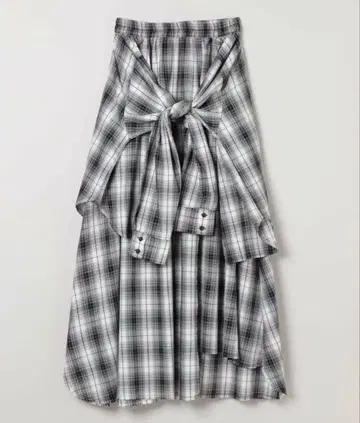 JEANASIS 셔츠 라이크 아지메 체크 롱 스커트